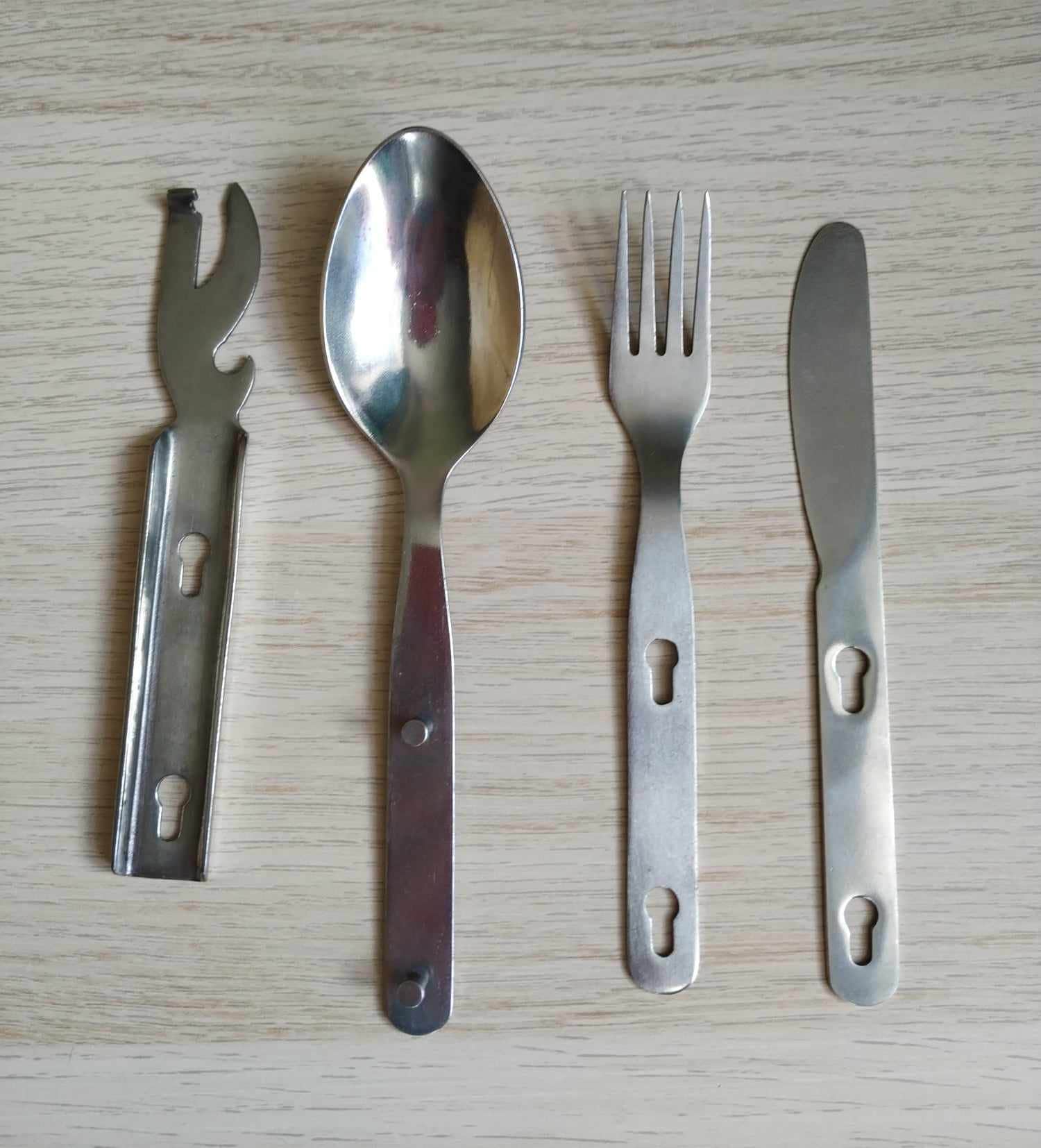 Posate Pieghevoli 5 In 1 Acciaio Inox - Per Campeggio, Viaggi, Picnic, Con Marsupio, 2 Pezzi - Foto 12