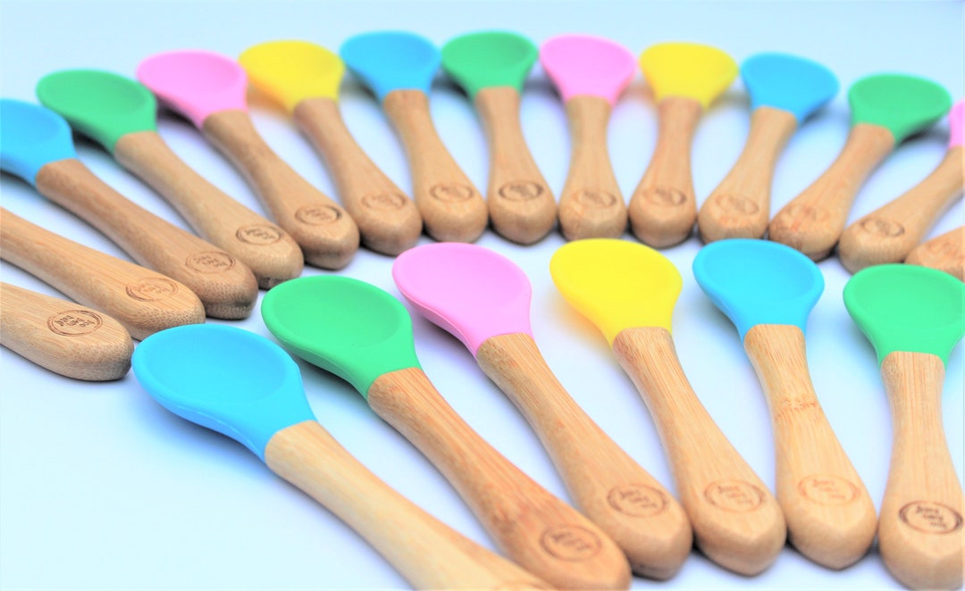 BooBamBaby 2 x Bambuslffel fr Kleinkinder, ko-Babylffel,  Silikonlffel, Holzlffel - Etsy.de