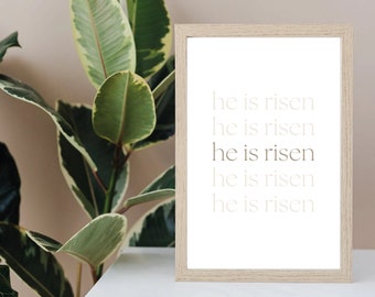 Christian Poster Easter He is Risen Resurrection