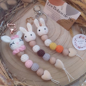 Porte-clés lapin déco sac cartable trousse enfant
