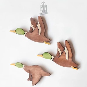 Flying Mallard Ducks Wooden Wall Art Decor - Lake House Decor for Wall - Fathers Day Gift
