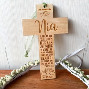 Personalized Baptism Cross Christening Gift Gift for Baptism or First Communion Wooden Cross image 5
