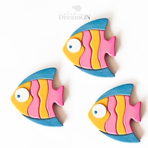 Angelfish Wall Art Decor - Wooden Tropical Decor for Vacation Beach House