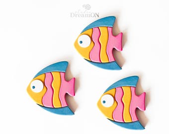 Angelfish Wall Art Decor - Wooden Tropical Decor for Vacation Beach House