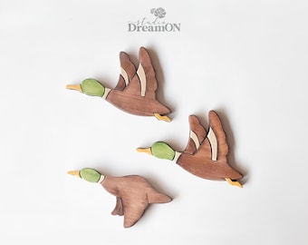 Vliegende wilde eend houten muurdecoratie kunst aan de muur - Lake House decor voor muur - Vaderdagcadeau