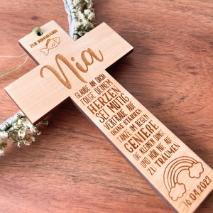 Personalized Baptism Cross Christening Gift Gift for Baptism or First Communion Wooden Cross image 4