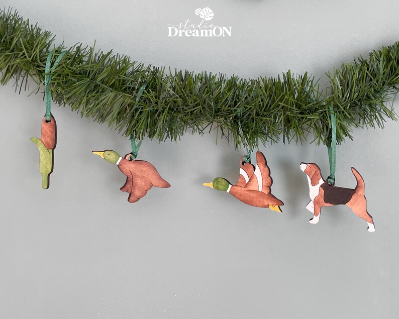 Flying Mallard Ducks Christmas Ornaments Lake House Christmas Decor