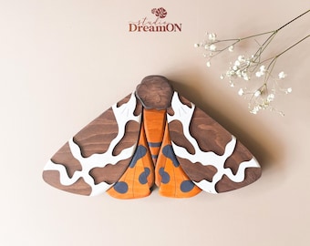 Garten Tiger Motte Wandbehang - Holz Schmetterling Motte Wandkunst - Wunderliche Kinderzimmer Dekor