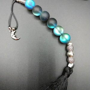 Moon Glow Foxtail with black mermaid glass