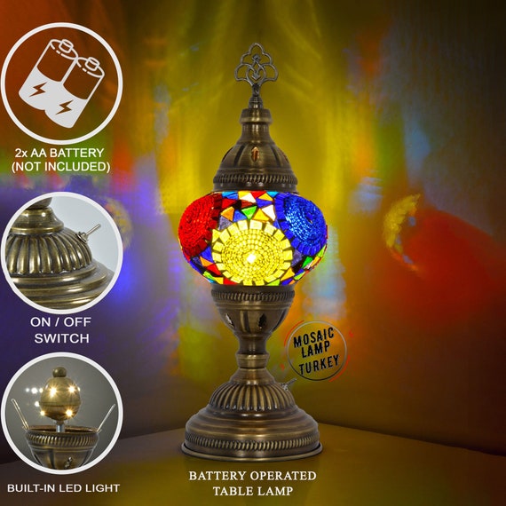 Battery operated glass lamp deals