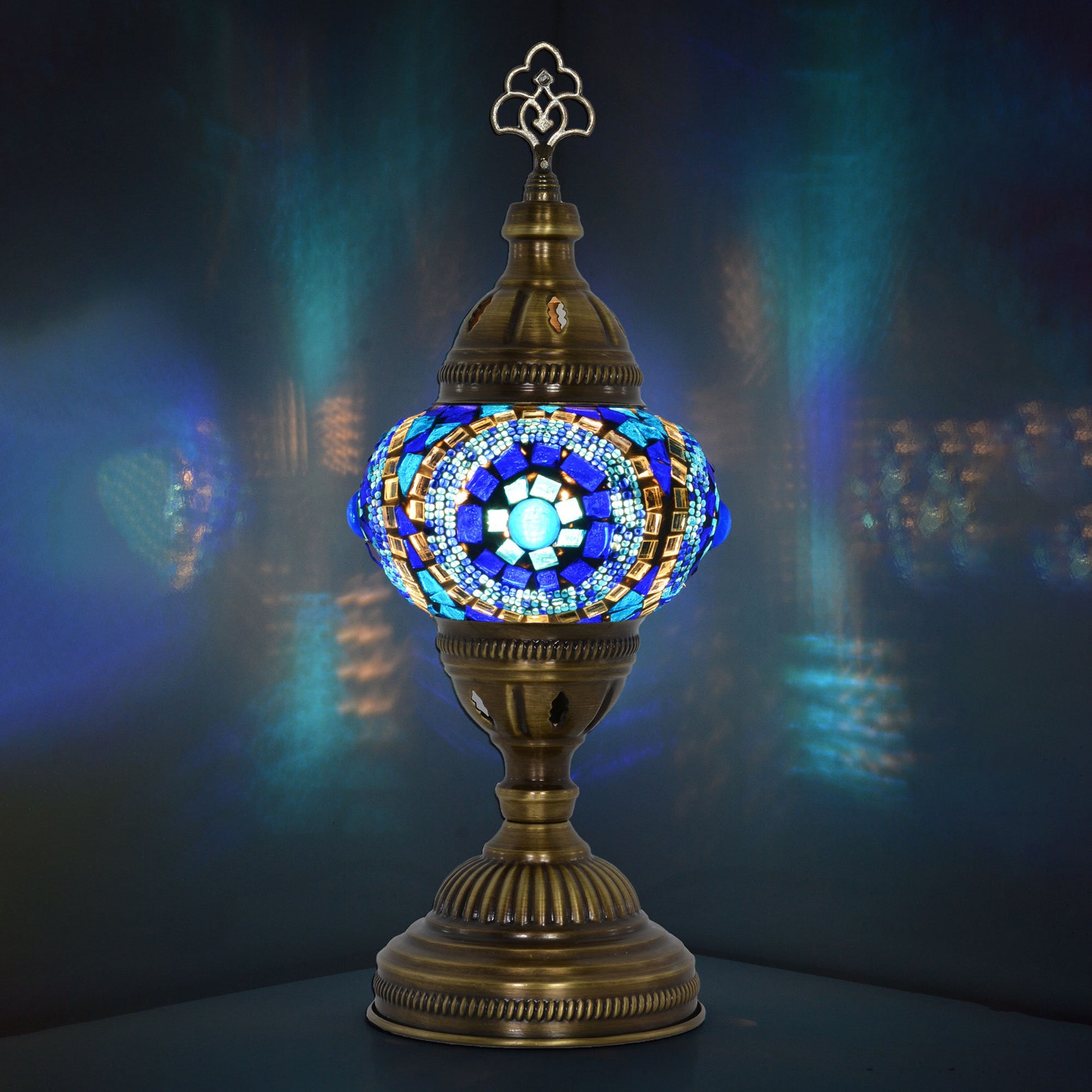 Turkish Mosaic Lamp Boho Lamp Mosaic Desk Lamp Moroccan Etsy