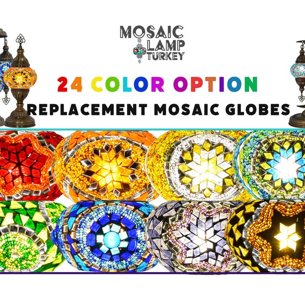 Replacement Stained Glass Globe, Turkish Mosaic Lampshade, Spheres for Floor Lamp, Customizable Mosaic Spheres, Mosaic Chandelier