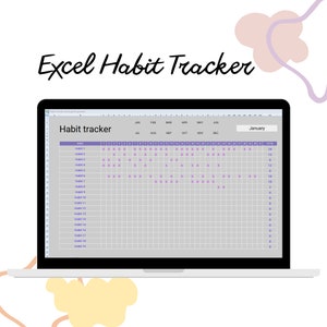 Excel Habit Tracker, Monthly Habit Planner, Digital Download