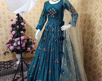 long anarkali pattern
