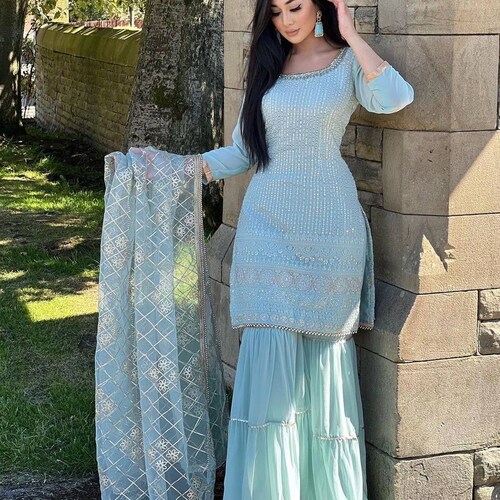 sharara suit in silk