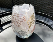 Fall Leaves Wine Glass