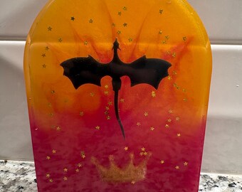 Sunset Dragon with Crown Resin decor