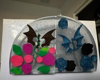 Dagger and Rose Resin Bookends