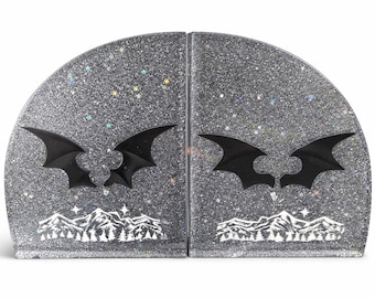 Illyrian Wing Bookends, Hand crafted resin fantasy bookends