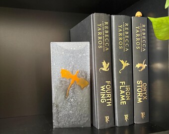 Dragon flying through a smoky night sky resin art