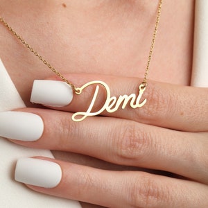 14K Solid Gold Name Necklace, Personalized Jewelry, Christmas Gifts for Her, Custom Name Necklace, Custom Jewelry, Gift For Her, For Mom