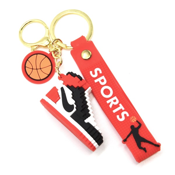 Porte-Clés / Bijou de Sac - Sneaker Basket avec Ballon et Poignée
