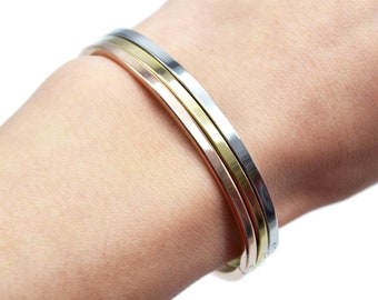 Bracelet Jonc Fin Acier Neutre sans Gravure