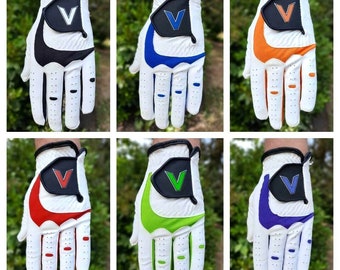 6 Golf Gloves Leather Men's Full Cabretta Leather for RIGHT HAND GOLFERS in 6 vibrant colours Right Handed Golfers Only Left Hand Gloves