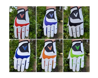 6 gants de golf en cuir pour hommes entièrement en cuir cabretta pour golfeurs droitiers en 6 couleurs vives, golfeurs droitiers uniquement, gants gauchers