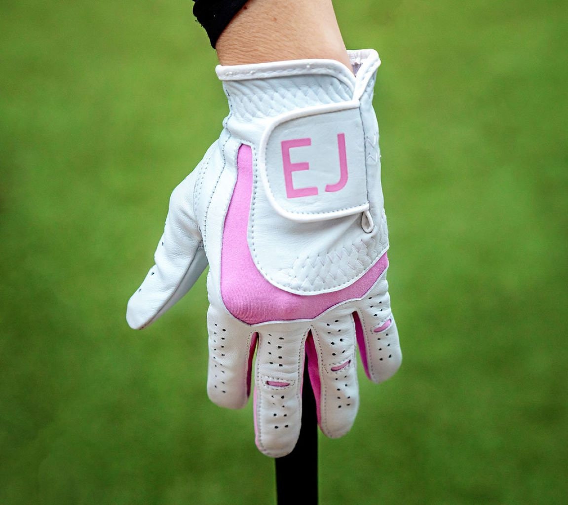 Ladies&#39; Leather Golf Glove Personalised Full Cabretta Leather Ideal Gift Left Hand Glove for Right Hand Players Only