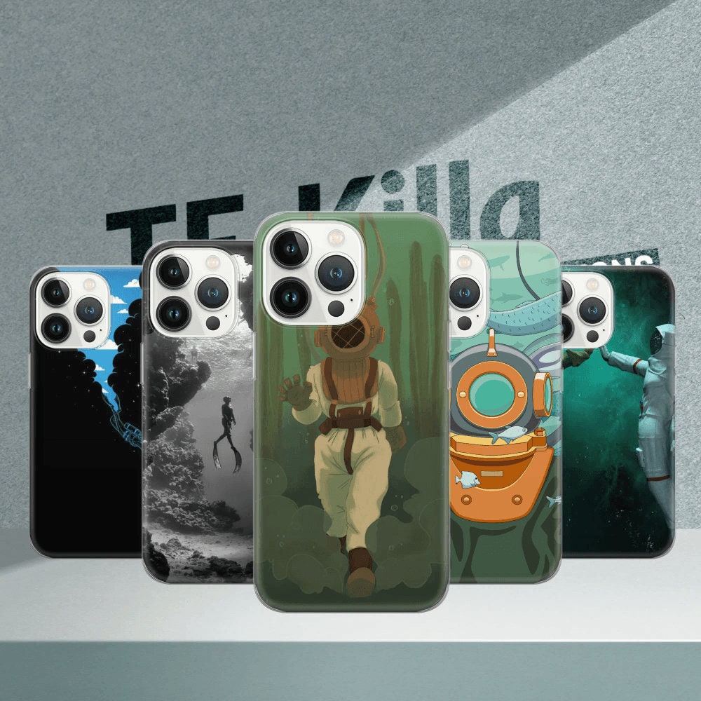 Diver Design Phone Case, Scuba Art Cover - Etsy