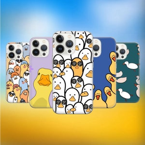 Goose Phone Case Quack Cover voor iPhone 15 14 13 12 11 SE XR, Samsung Galaxy S24 FE S23 Fe S22 A54 A25 A15, pixel 9 8Pro 7A 6A