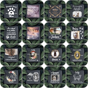 Weatherproof Pet Memorial Stone, Pet Tombstone, Name, Date (10x10cm) Pet Grave Marker Pet tombstone with image, Pet Grave Stone, Tombstone