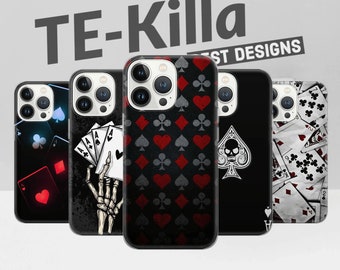 Ace Phone Case Poker Cover pour iPhone 15 14 13 12 11 SE XR, Samsung Galaxy S24 S23 Fe S22 A54 A25 A15, Pixel 8A 8Pro 7A 6A