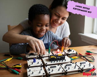 Kit di programmazione educativo per bambini – Set di esperimenti con porte logiche, progetto di elettronica fai-da-te STEM