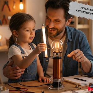 Kit bobina di Tesla fatta a mano – esperimento scientifico educativo, scarica al plasma e dimostrazione di energia wireless