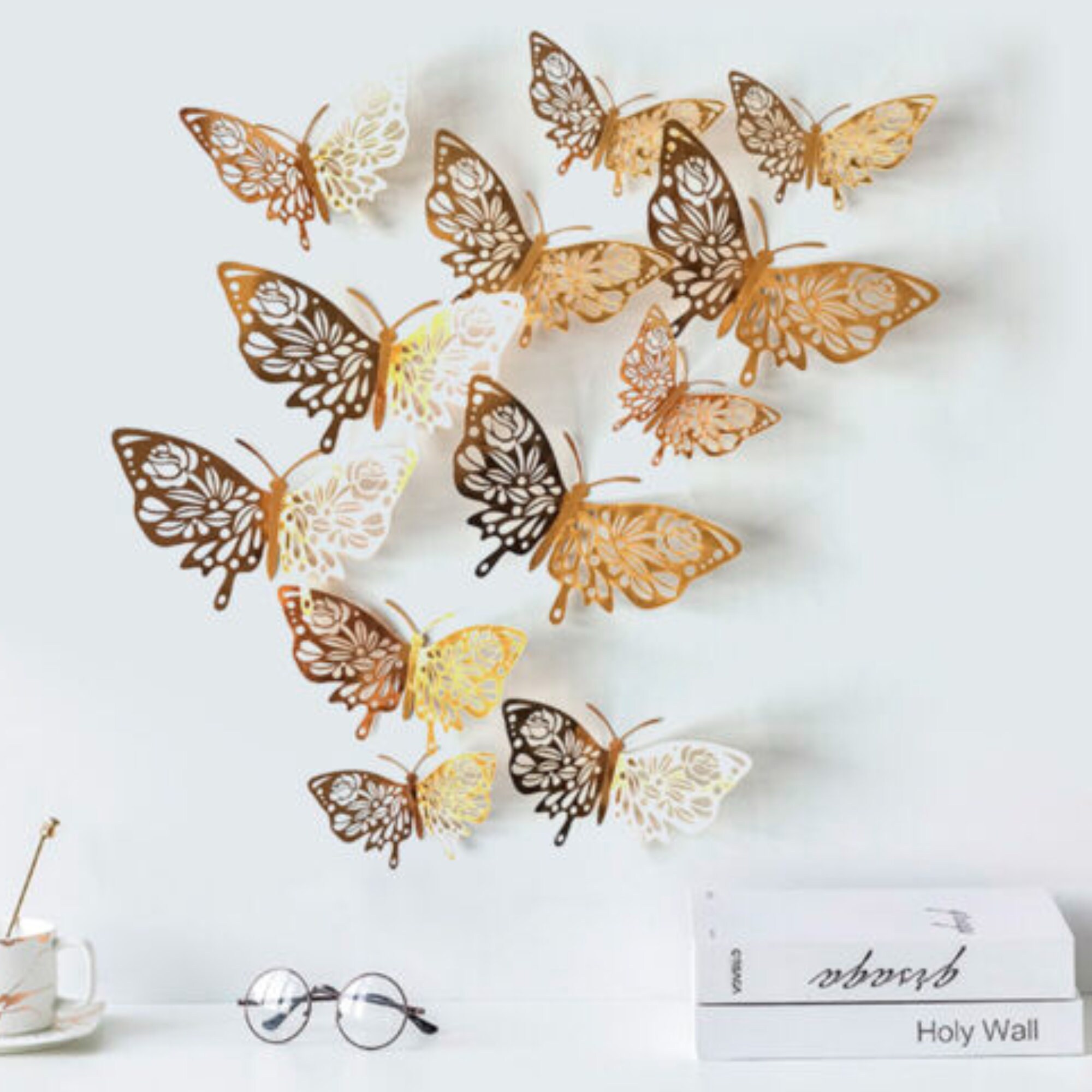 120 Pcs 3d Butterfly Wall Decor Stickers Thanksgiving Outdoor Etsy