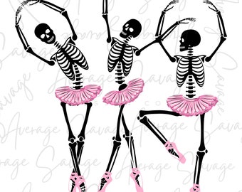 Ballerina Dancing Skeleton Svg, Ballet Png Halloween Skeletons Dance ...