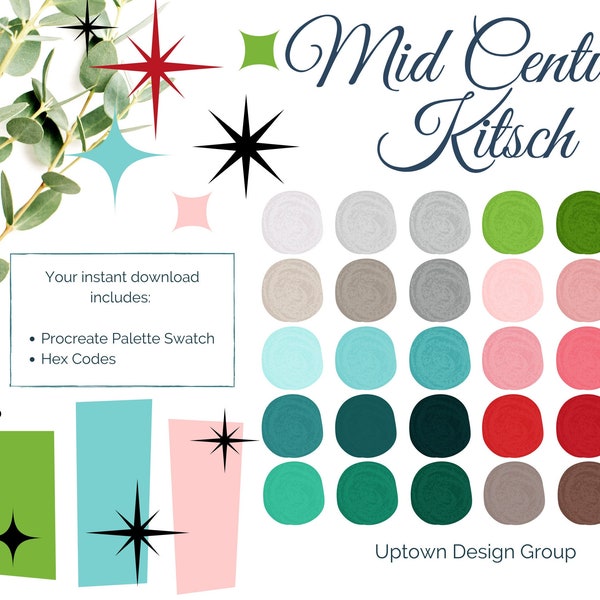 Mid Century Modern Color Palette Etsy