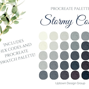 Procreate Palette | Instant Digital Download | Hex Codes Included | Watercolor Palette | Moody Earthy Colors | Procreate Swatches