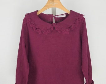 Blouse col Claudine en gaze de coton