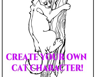 Create your own CAT OC | Cat Coloring Page | Roleplay | Kids Colouring Page | Own Character Creation | Design your own feline character! RPG
