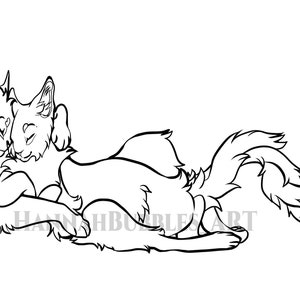 May include: Line art drawing of two cats cuddling together. The cats are drawn in a simple style with black lines on a white background.
