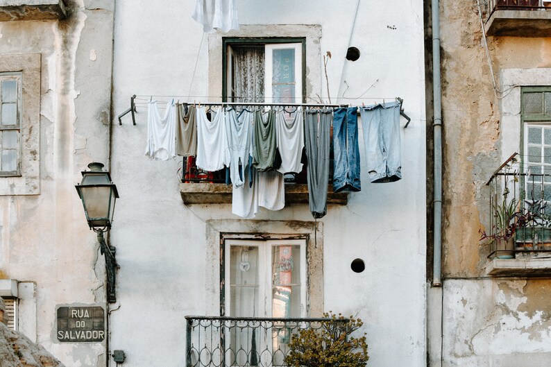 Lisbon Portugal Laundry Printable Photo Digital Download Etsy
