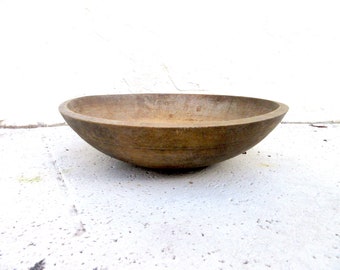 Antique Turned Maple Bowl 15" Dough Bowl Primitive 1800s Nice Patina