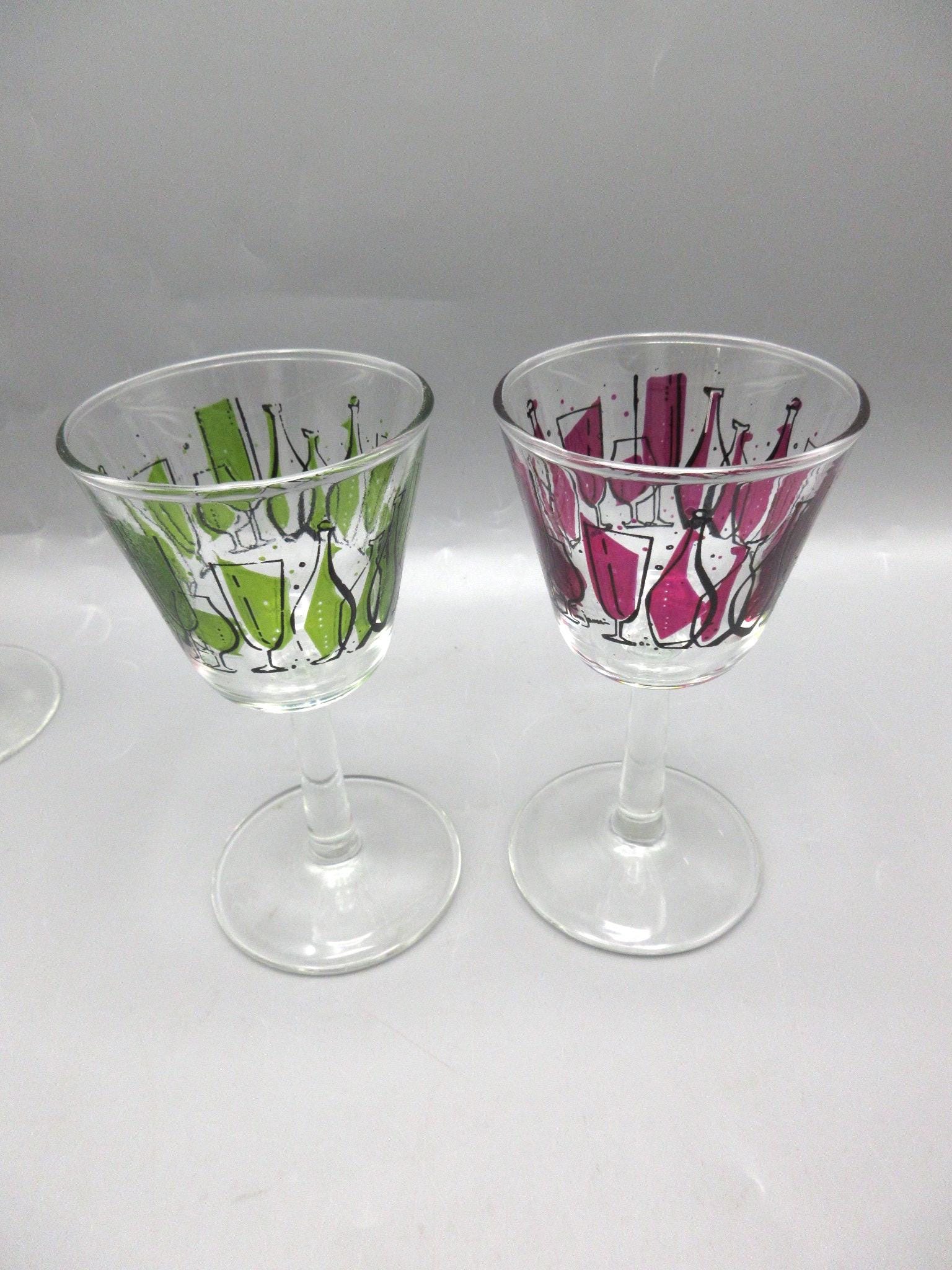 4 MCM William Janeri Cocktail Glasses Anchor Hocking 1960s - Etsy