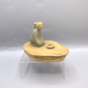 Jack Black Navajo Pottery 6" Sculpture Woman With Bowl 1984