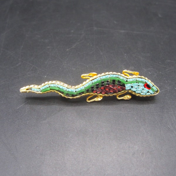 VTG Micro Mosaic Lizard Brooch