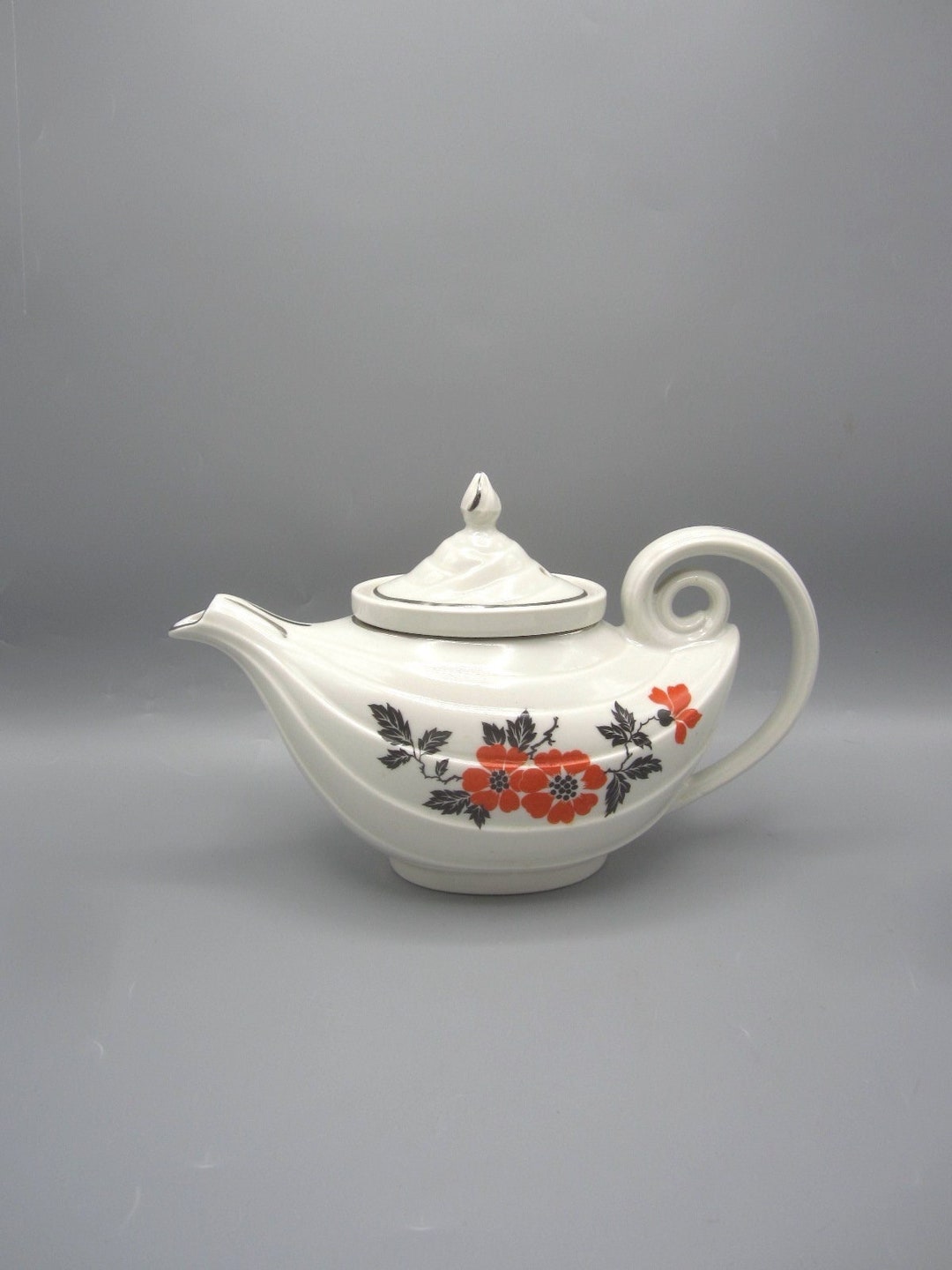 VTG Hall China Red Poppy Aladdin Teapot With Diffuser NM Rare Etsy