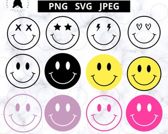 Smiley Face Stars Etsy